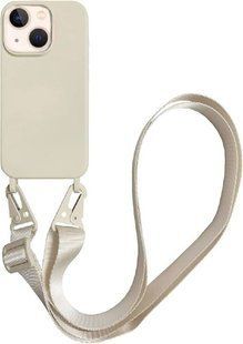 Чохол силіконовий з ремінцем Crossbody для iPhone 14 Antique white 1203-13 фото