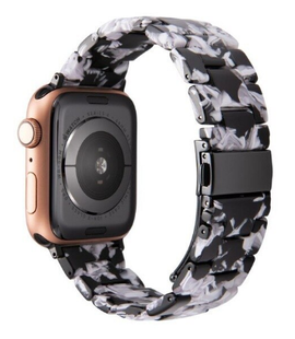 Ремінець бурштиновий для Apple Watch 42,44,45,46mm(10,11S),49mm(ultra 1-3S)Black White Black 1169-16 фото