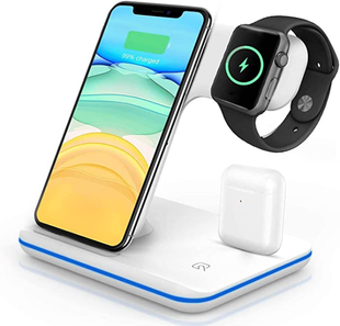 Безпровідна зарядка Fast Wireless Charger 3in1 White 564-1 фото