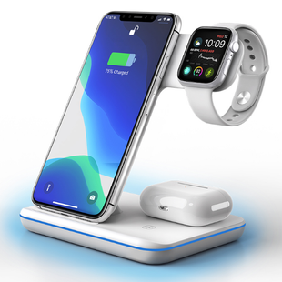 Безпровідна зарядка Fast Wireless Charger 3in1 White 578-0 фото