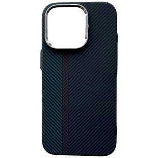 Чохол Carbon Pattern MagSafe для iPhone 13 Pro Black-Blue 3104-6 фото