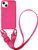 Чохол силіконовий з ремінцем Crossbody для iPhone 14 Plus Neon Pink 1204-6 фото