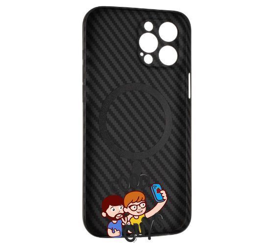 Чохол Carbon case MagSafe для iPhone 14 Pro Black 1626-0 фото
