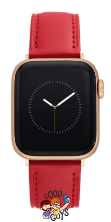 Ремінець Leather Bands для Apple Watch 38mm,40mm,41mm,42mm(10,11S) Red-Gold 1234-10 фото