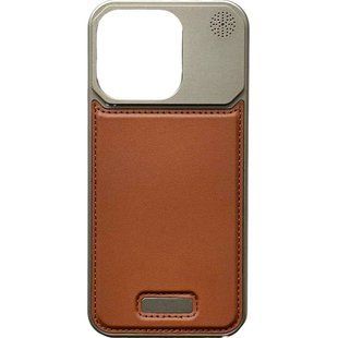 Чохол металевий Aluminium Aroma Leather для iPhone 15 Brown 2826-4 фото