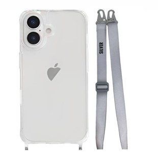 Чохол Armored з ремінцем Crossbody для iPhone 16 Plus Silver 2519-17 фото