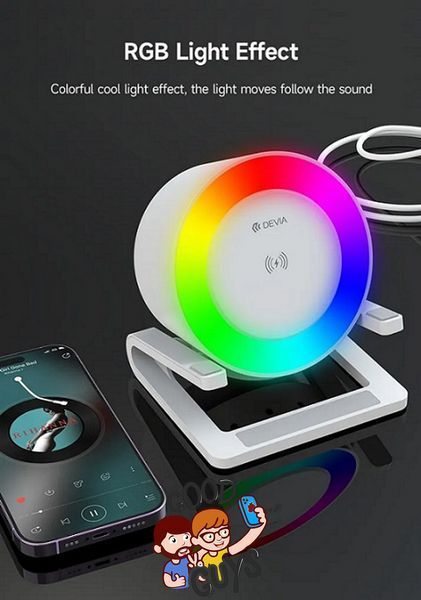 Безпровідний зарядний пристрій з колонкою Devia Smart Series Desktop Wireless Charging Speaker(I-M3) 15W 2390-1 фото