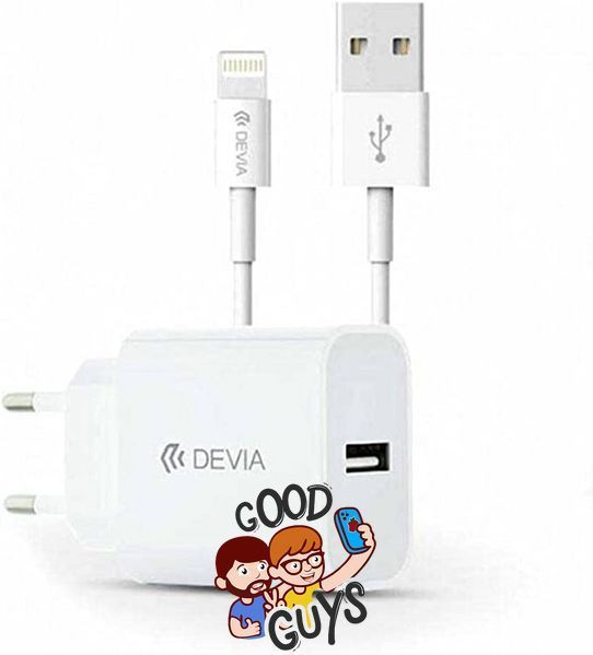 Комплект DEVIA [Адаптер USB + Кабель Lightning] Smart Series Charger Suit V3 (EU,5V,2A) White 529-2 фото