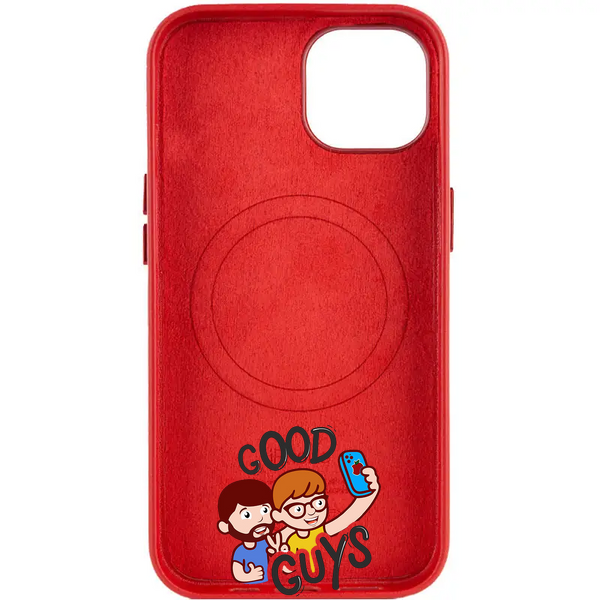 Чохол Leather Case 1:1 with MagSafe iPhone 15 Pro Max Crimson 2234-2 фото