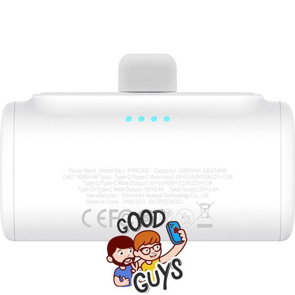 Павер бенк Baseus Compact Fast Charging Power Bank Type-C Edition 5000mAh 20W Black P10068306113-00 White 3018-1 фото