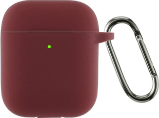 Чохол для AirPods 1/2 з карабіном Brown 264-12 фото