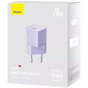 Адаптер BASEUS [USB-C] GaN5 Fast Charger (mini) 20W Purple 2113-0 фото