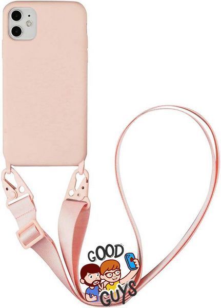 Чохол силіконовий з ремінцем Crossbody для iPhone 12,12 Pro Pink sand 1198-11 фото