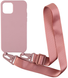 Чохол силіконовий з ремінцем Crossbody для iPhone 12,12 Pro Pink sand 1198-11 фото 5