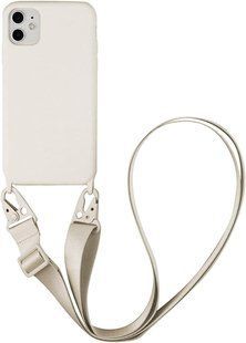 Чохол силіконовий з ремінцем Crossbody для iPhone 11 Antique white 1195-13 фото