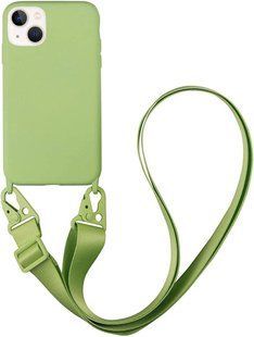 Чохол силіконовий з ремінцем Crossbody для iPhone 14 Plus Mint 1204-10 фото