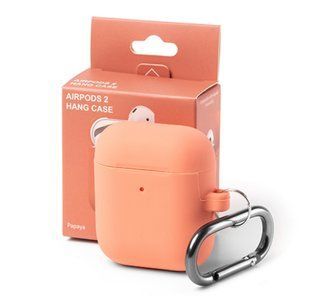 Чохол для AirPods 1/2 з карабіном Orange 264-13 фото