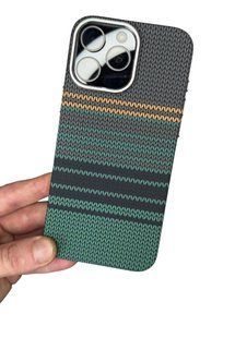 Чохол Carbon Pattern MagSafe для iPhone 13 Pro Green 3104-11 фото