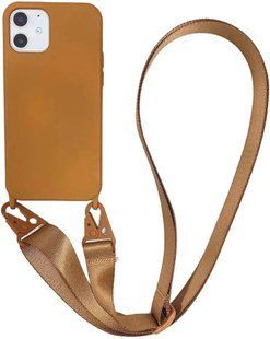 Чохол силіконовий з ремінцем Crossbody для iPhone 11 Brown 1195-14 фото