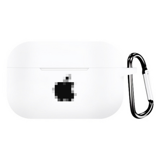 Чохол AirPods Pro з лого та карабіном White 268-19 фото