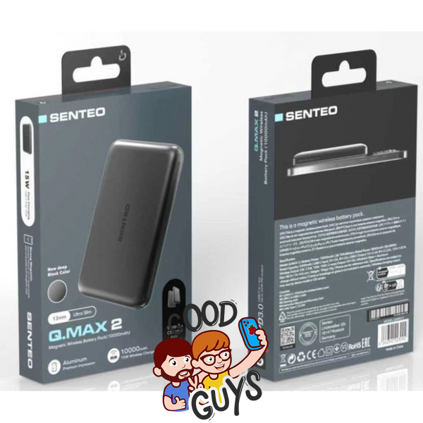 Power Bank Senteo Q.MAX 2 Ultra Slim 10000 mah 15W PD 20W Black 4501-0 фото