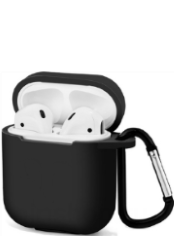 Чохол з мікрофіброю для AirPods 1/2 Black 1430-21 фото