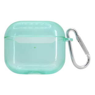 Чохол для AirPods Pro 2gen. Neon case напівпрозорий з карабіном Sea blue 2366-9 фото