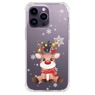 Прозорий протиударний новорічний чохол для iPhone 13 Mini Зимове оленятко 1966-0 фото