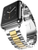 Ремінець Steel Band 3 Beats for Apple Watch 42,44,45, 46mm(10,11S),49mm(ultra 1-3S) Silver-Gold 280-5 фото