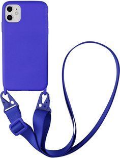 Чохол силіконовий з ремінцем Crossbody для iPhone 11 Royal Blue 1195-16 фото