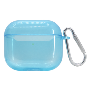 Чохол для AirPods Pro 2gen. Neon case напівпрозорий з карабіном Blue 2366-10 фото