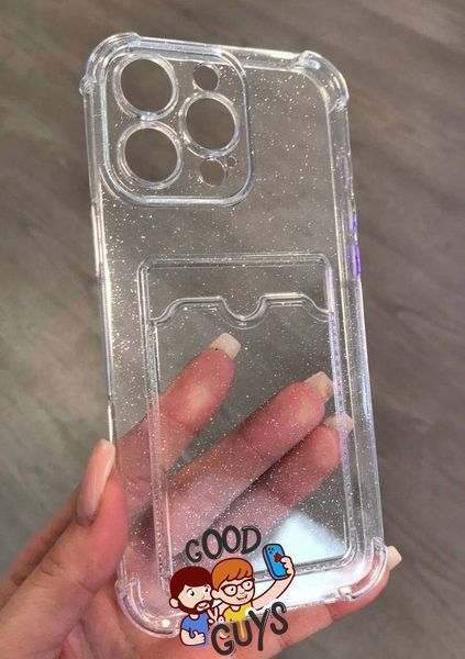Чохол прозорий протиударний з кишенькою для iPhone 13 Pro Max Блискучий 1414-1 фото