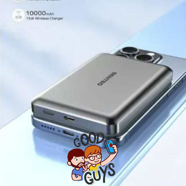 Power Bank Senteo Q.MAX 1 Ultra Slim 10000 mah 15W Silver 4503-0 фото