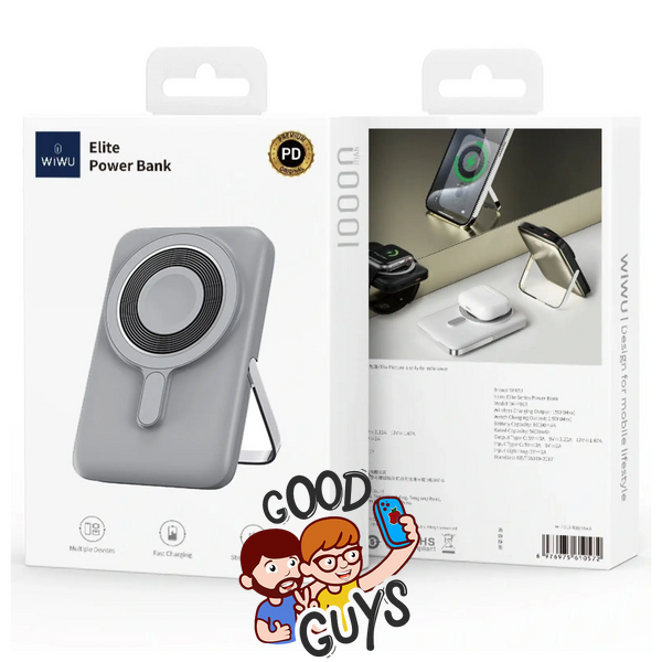 Power Bank WiWU Elite Series 3in1 Magnetic 10000mAh Wi-PO18 Gray 4095-1 фото