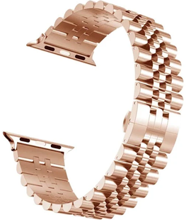 Сталевий ремінець 5 Beats для Apple Watch 42,44,45,46,49mm Rose Gold 1167-2 фото