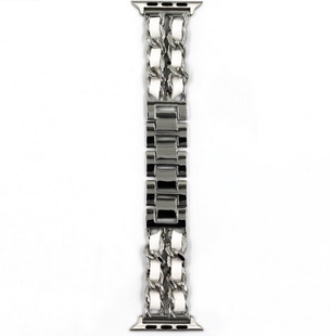 Ремінець Desay Chanell 42,44,45,46mm(10,11S),49mm(ultra 1-3S) Silver-White 1424-2 фото