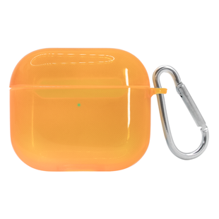 Чохол для AirPods Pro 2gen. Neon case напівпрозорий з карабіном Orange 2366-11 фото