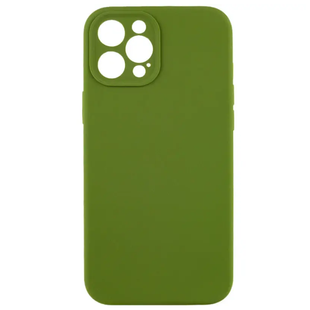 Чохол Silicone case Full + Camera NO LOGO iPhone 12 Pro Dark Olive 4209-8 фото