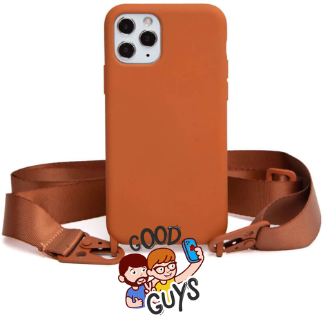 Чохол силіконовий з ремінцем Crossbody для iPhone 14 Plus Brown 1204-14 фото
