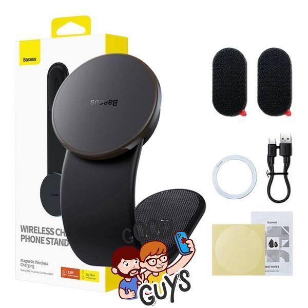 Автотримач Baseus C02 Pro MagSafe з безпровідною зарядкою 2в1 Black 2534-0 фото