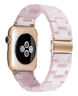 Ремінець бурштиновий для Apple Watch 42,44,45,46mm(10,11S),49mm(ultra 1-3S)Pink Resin 1169-8 фото