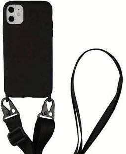 Чохол силіконовий з ремінцем Crossbody для iPhone 11 Black 1195-0 фото