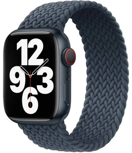 Ремінець нейлоновий Braided Solo Loop 38mm,40mm,41mm,42mm(10,11S)Midnight Blue 1171-31 фото