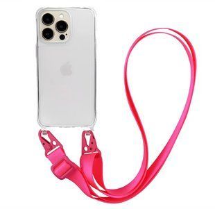 Чохол Armored з ремінцем Crossbody для iPhone 13 Pro Max Hot Pink 1482-14 фото