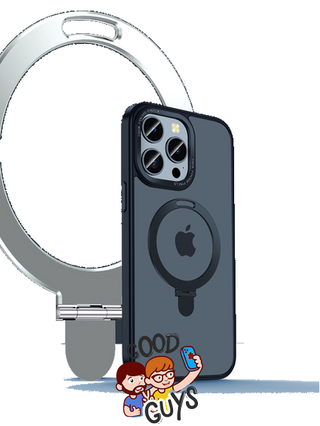 Чохол Crystal Matt з підставкою MagSafe iPhone 15 Pro Max Black 1680-0 фото