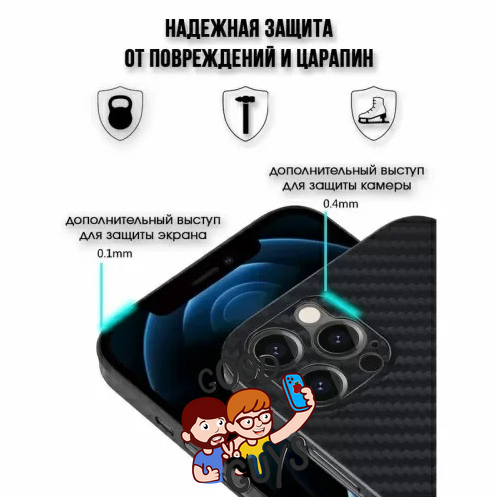 Чохол K-Doo Carbon iPhone 12 Blue 1395-2 фото