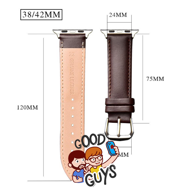 Ремінець Leather Bands для Apple Watch 38mm,40mm,41mm,42mm(10,11S) Red-Silver 1234-11 фото