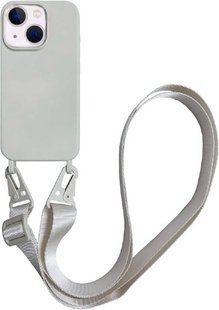 Чохол силіконовий з ремінцем Crossbody для iPhone 14 Plus Stone 1204-15 фото
