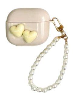 Чохол Jewelry для AirPods 4 з карабіном Cream Hearts 2691-12 фото