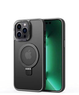Чохол Crystal Matt з підставкою MagSafe iPhone 14 Pro Black 1178-0 фото